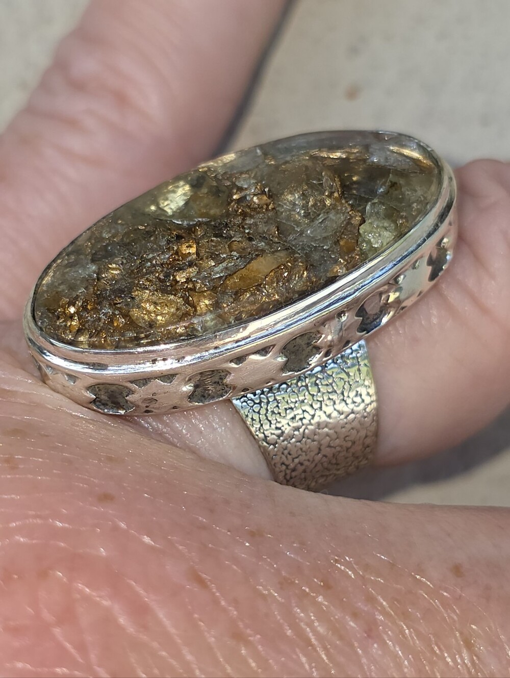Copper Golden Sunstone Gemstone Ring In 925 Sterling Silver (7)